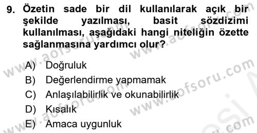 Halkla İlişkiler Araştırmaları Dersi 2018 - 2019 Yılı (Final) Dönem Sonu Sınav Soruları 9. Soru