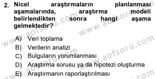 Halkla İlişkiler Araştırmaları Dersi 2018 - 2019 Yılı Yaz Okulu Sınav Soruları 2. Soru