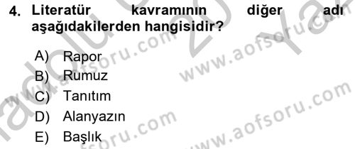 Halkla İlişkiler Araştırmaları Dersi 2018 - 2019 Yılı Yaz Okulu Sınav Soruları 4. Soru