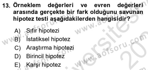 Halkla İlişkiler Araştırmaları Dersi 2020 - 2021 Yılı Yaz Okulu Sınav Soruları 13. Soru