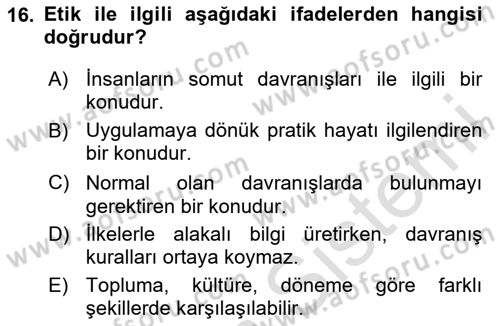Halkla İlişkiler Araştırmaları Dersi 2020 - 2021 Yılı Yaz Okulu Sınav Soruları 16. Soru
