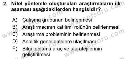 Halkla İlişkiler Araştırmaları Dersi 2020 - 2021 Yılı Yaz Okulu Sınav Soruları 2. Soru