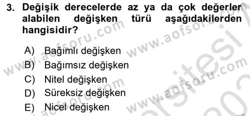 Halkla İlişkiler Araştırmaları Dersi 2020 - 2021 Yılı Yaz Okulu Sınav Soruları 3. Soru