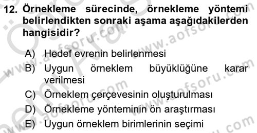 Halkla İlişkiler Araştırmaları Dersi 2021 - 2022 Yılı (Vize) Ara Sınav Soruları 12. Soru