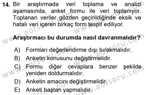 Halkla İlişkiler Araştırmaları Dersi 2021 - 2022 Yılı (Vize) Ara Sınav Soruları 14. Soru