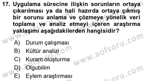 Halkla İlişkiler Araştırmaları Dersi 2021 - 2022 Yılı (Vize) Ara Sınav Soruları 17. Soru