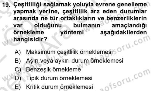 Halkla İlişkiler Araştırmaları Dersi 2021 - 2022 Yılı (Vize) Ara Sınav Soruları 19. Soru