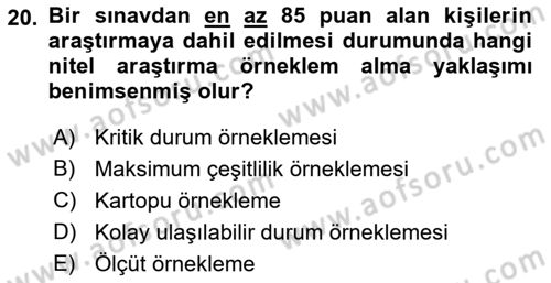 Halkla İlişkiler Araştırmaları Dersi 2021 - 2022 Yılı (Vize) Ara Sınav Soruları 20. Soru