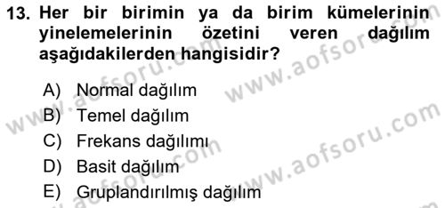 Halkla İlişkiler Araştırmaları Dersi 2021 - 2022 Yılı (Final) Dönem Sonu Sınav Soruları 13. Soru