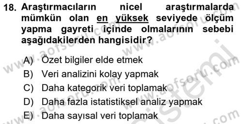 Halkla İlişkiler Araştırmaları Dersi 2021 - 2022 Yılı (Final) Dönem Sonu Sınav Soruları 18. Soru