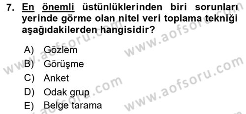 Halkla İlişkiler Araştırmaları Dersi 2021 - 2022 Yılı (Final) Dönem Sonu Sınav Soruları 7. Soru