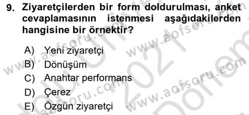 Halkla İlişkiler Araştırmaları Dersi 2021 - 2022 Yılı (Final) Dönem Sonu Sınav Soruları 9. Soru