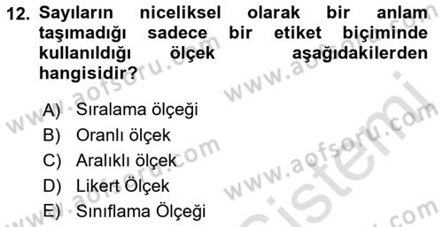 Halkla İlişkiler Araştırmaları Dersi 2021 - 2022 Yılı Yaz Okulu Sınav Soruları 12. Soru