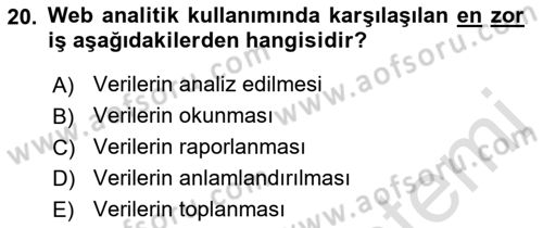 Halkla İlişkiler Araştırmaları Dersi 2021 - 2022 Yılı Yaz Okulu Sınav Soruları 20. Soru