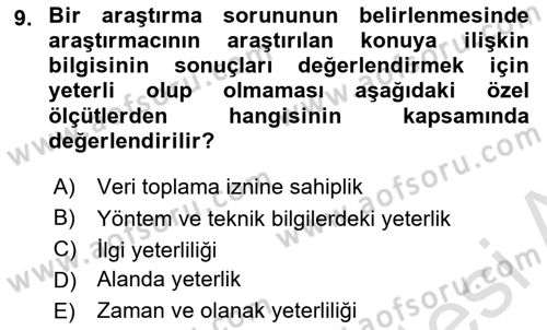 Halkla İlişkiler Araştırmaları Dersi 2021 - 2022 Yılı Yaz Okulu Sınav Soruları 9. Soru