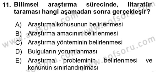 Halkla İlişkiler Araştırmaları Dersi 2022 - 2023 Yılı Yaz Okulu Sınav Soruları 11. Soru