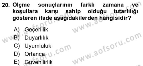 Halkla İlişkiler Araştırmaları Dersi 2022 - 2023 Yılı Yaz Okulu Sınav Soruları 20. Soru