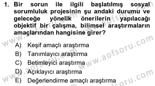 Halkla İlişkiler Araştırmaları Dersi 2023 - 2024 Yılı (Vize) Ara Sınav Soruları 1. Soru