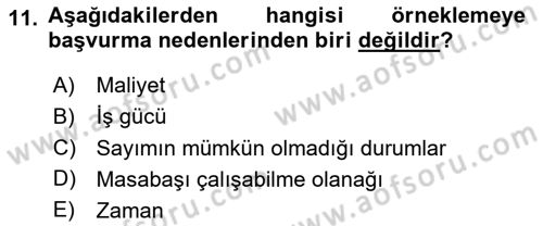 Halkla İlişkiler Araştırmaları Dersi 2023 - 2024 Yılı (Vize) Ara Sınav Soruları 11. Soru
