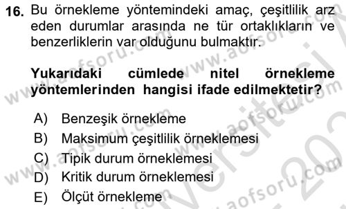 Halkla İlişkiler Araştırmaları Dersi 2023 - 2024 Yılı (Vize) Ara Sınav Soruları 16. Soru