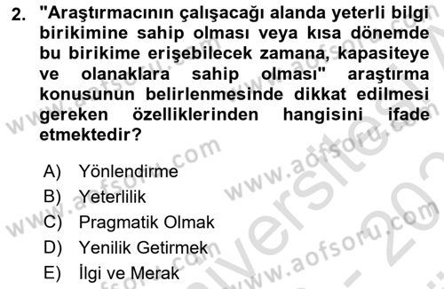 Halkla İlişkiler Araştırmaları Dersi 2023 - 2024 Yılı (Vize) Ara Sınav Soruları 2. Soru