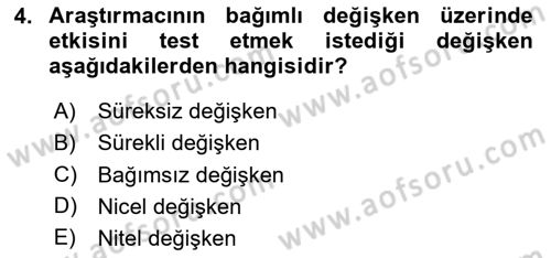 Halkla İlişkiler Araştırmaları Dersi 2023 - 2024 Yılı Yaz Okulu Sınav Soruları 4. Soru