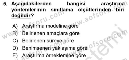 Halkla İlişkiler Araştırmaları Dersi 2023 - 2024 Yılı Yaz Okulu Sınav Soruları 5. Soru