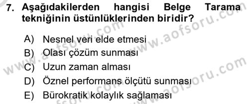 Halkla İlişkiler Araştırmaları Dersi 2023 - 2024 Yılı Yaz Okulu Sınav Soruları 7. Soru