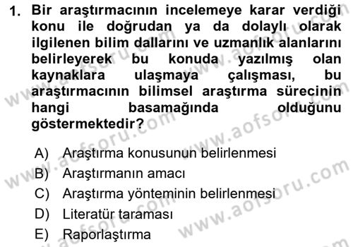 Halkla İlişkiler Araştırmaları Dersi 2024 - 2025 Yılı (Vize) Ara Sınav Soruları 1. Soru