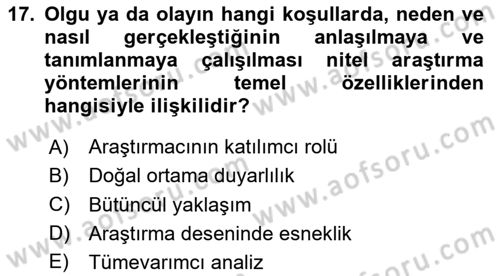 Halkla İlişkiler Araştırmaları Dersi 2024 - 2025 Yılı (Vize) Ara Sınav Soruları 17. Soru