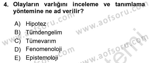Halkla İlişkiler Araştırmaları Dersi 2024 - 2025 Yılı (Vize) Ara Sınav Soruları 4. Soru