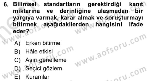 Halkla İlişkiler Araştırmaları Dersi 2024 - 2025 Yılı (Vize) Ara Sınav Soruları 6. Soru