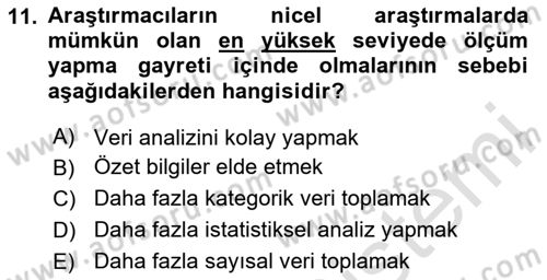 Halkla İlişkiler Araştırmaları Dersi 2024 - 2025 Yılı (Final) Dönem Sonu Sınav Soruları 11. Soru