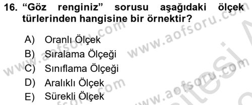 Halkla İlişkiler Araştırmaları Dersi 2024 - 2025 Yılı (Final) Dönem Sonu Sınav Soruları 16. Soru
