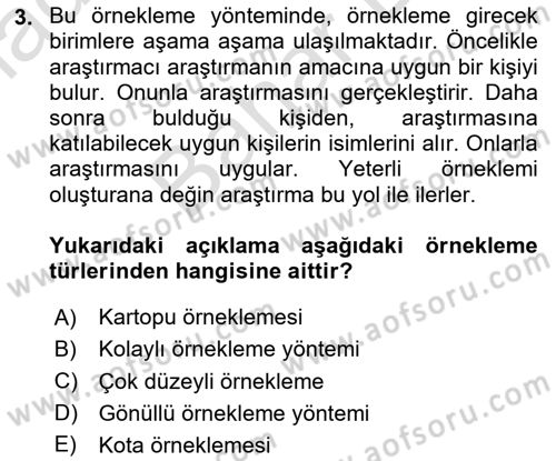 Halkla İlişkiler Araştırmaları Dersi 2024 - 2025 Yılı (Final) Dönem Sonu Sınav Soruları 3. Soru