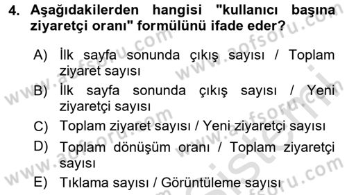 Halkla İlişkiler Araştırmaları Dersi 2024 - 2025 Yılı (Final) Dönem Sonu Sınav Soruları 4. Soru