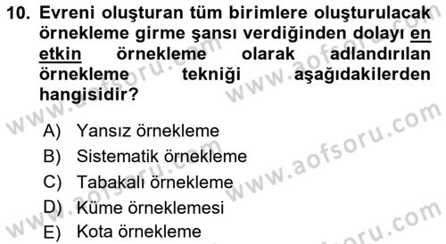 Halkla İlişkiler Araştırmaları Dersi 2024 - 2025 Yılı Yaz Okulu Sınav Soruları 10. Soru