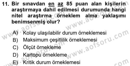 Halkla İlişkiler Araştırmaları Dersi 2024 - 2025 Yılı Yaz Okulu Sınav Soruları 11. Soru