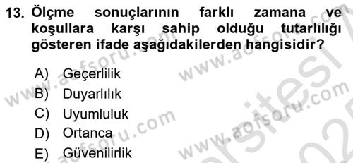 Halkla İlişkiler Araştırmaları Dersi 2024 - 2025 Yılı Yaz Okulu Sınav Soruları 13. Soru