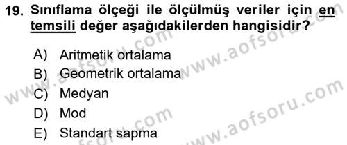 Halkla İlişkiler Araştırmaları Dersi 2024 - 2025 Yılı Yaz Okulu Sınav Soruları 19. Soru