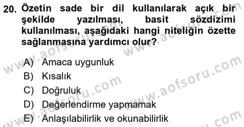 Halkla İlişkiler Araştırmaları Dersi 2024 - 2025 Yılı Yaz Okulu Sınav Soruları 20. Soru