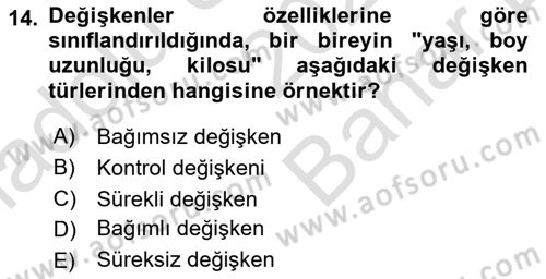 Halkla İlişkiler Araştırmaları Dersi 2025 - 2026 Yılı (Vize) Ara Sınav Soruları 14. Soru