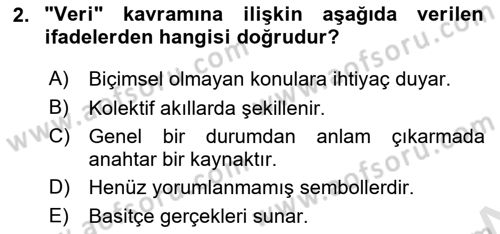 Halkla İlişkiler Araştırmaları Dersi 2025 - 2026 Yılı (Vize) Ara Sınav Soruları 2. Soru