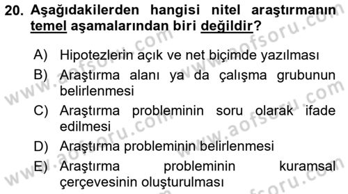 Halkla İlişkiler Araştırmaları Dersi 2025 - 2026 Yılı (Vize) Ara Sınav Soruları 20. Soru