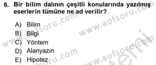 Halkla İlişkiler Araştırmaları Dersi 2025 - 2026 Yılı (Vize) Ara Sınav Soruları 6. Soru