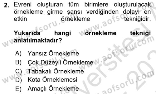 Halkla İlişkiler Araştırmaları Dersi 2025 - 2026 Yılı (Final) Dönem Sonu Sınav Soruları 2. Soru