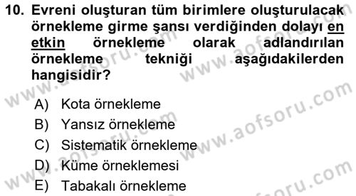 Halkla İlişkiler Araştırmaları Dersi 2025 - 2026 Yılı Yaz Okulu Sınav Soruları 10. Soru