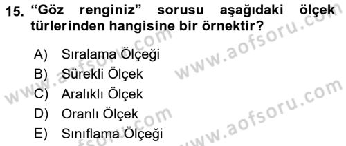 Halkla İlişkiler Araştırmaları Dersi 2025 - 2026 Yılı Yaz Okulu Sınav Soruları 15. Soru