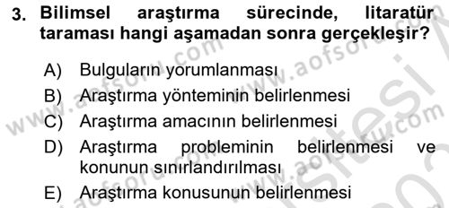 Halkla İlişkiler Araştırmaları Dersi 2025 - 2026 Yılı Yaz Okulu Sınav Soruları 3. Soru