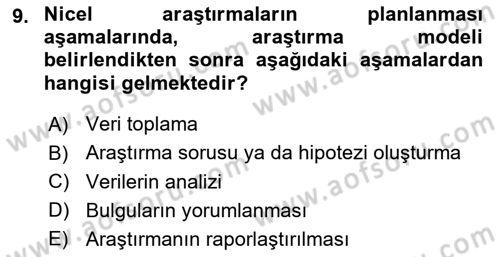 Halkla İlişkiler Araştırmaları Dersi 2025 - 2026 Yılı Yaz Okulu Sınav Soruları 9. Soru